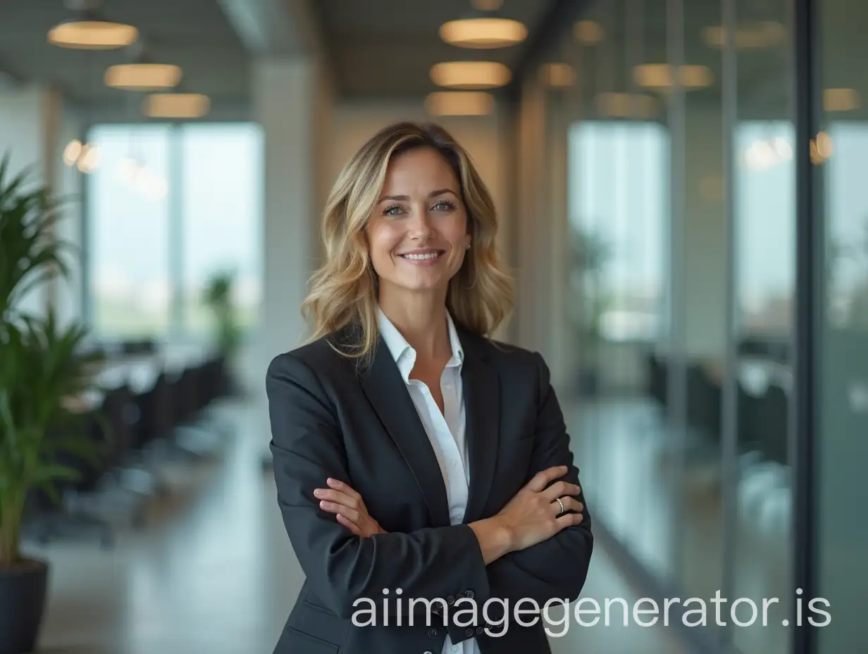 Professional-Businesswoman-Standing-in-a-Modern-Office