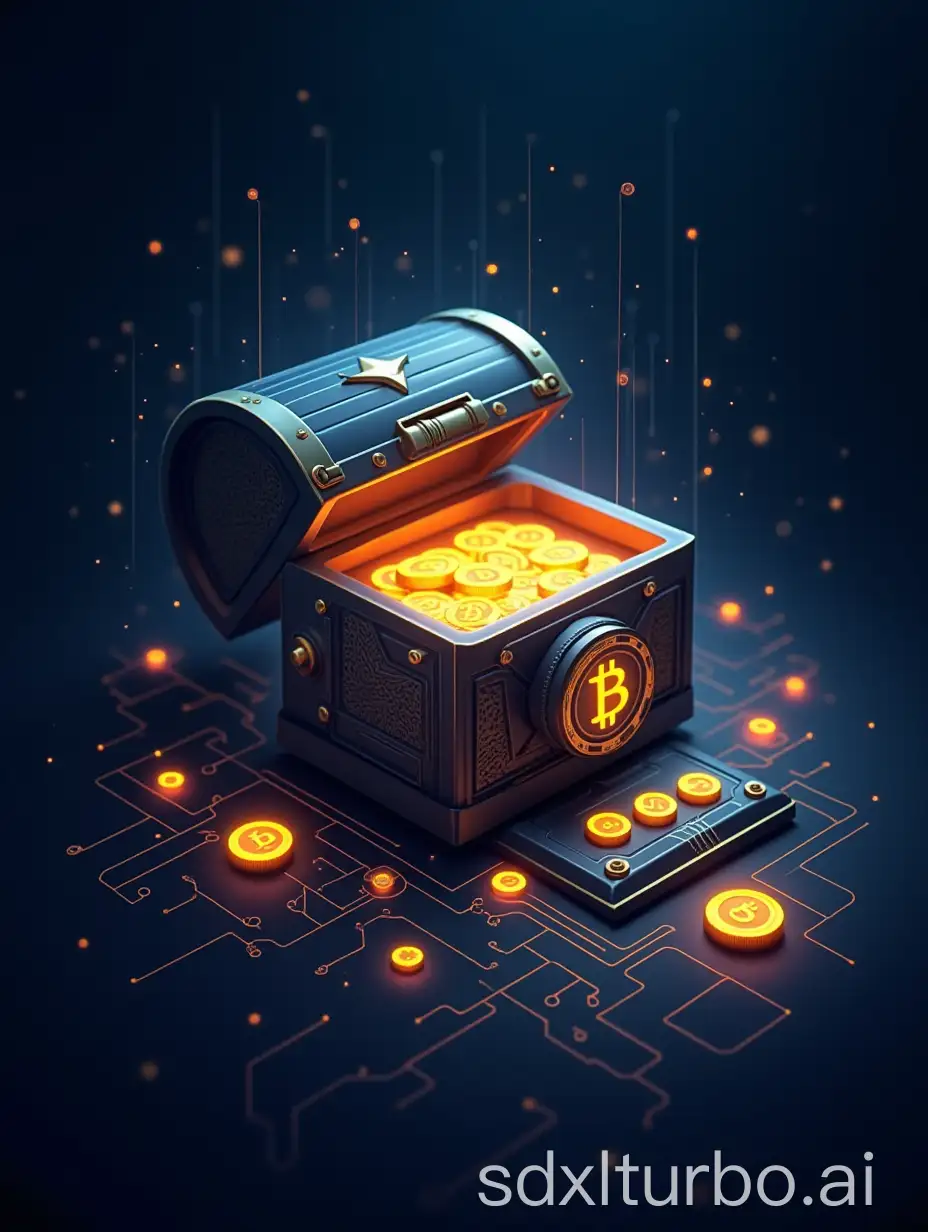 Cryptocurrency-Treasure-Vault-Illuminated-with-Bitcoin-and-Ethereum-Symbols