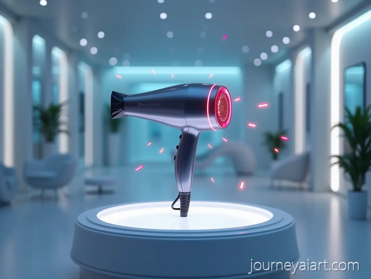 Futuristic-3D3D-product-showcase-hair-dryer-Showcase-of-Modern-Hair-Dryer-with-Interactive-Features