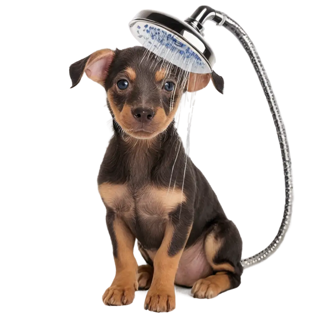 HighQuality-PNG-Image-of-a-Puppy-Showering-with-a-Showerhead