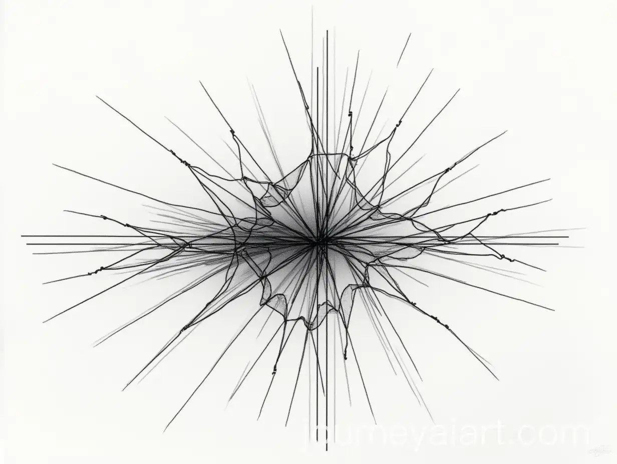 Abstract-ThreeDimensional-Fractured-Line-Drawing