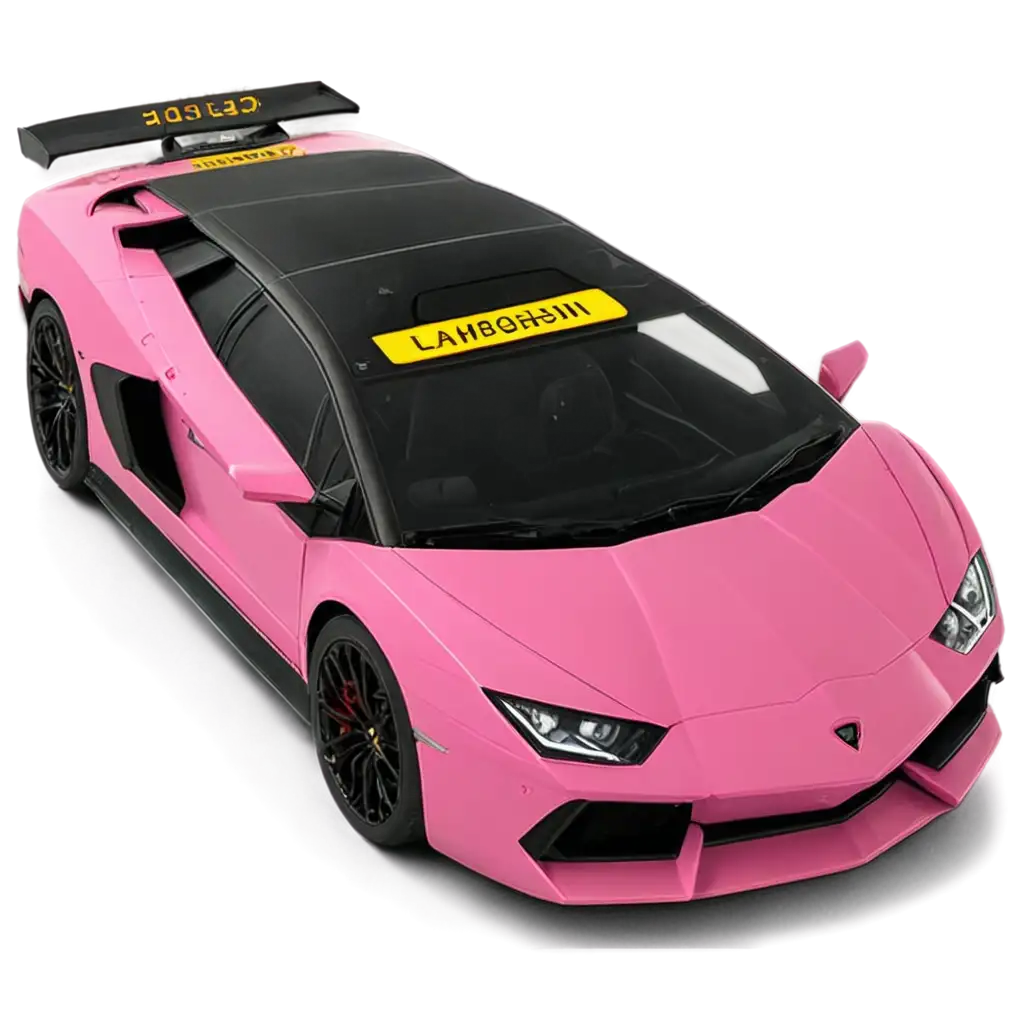 Luxury-Lamborghini-Pink-Car-with-Taxi-Label-PNG-Image-for-Creative-Use