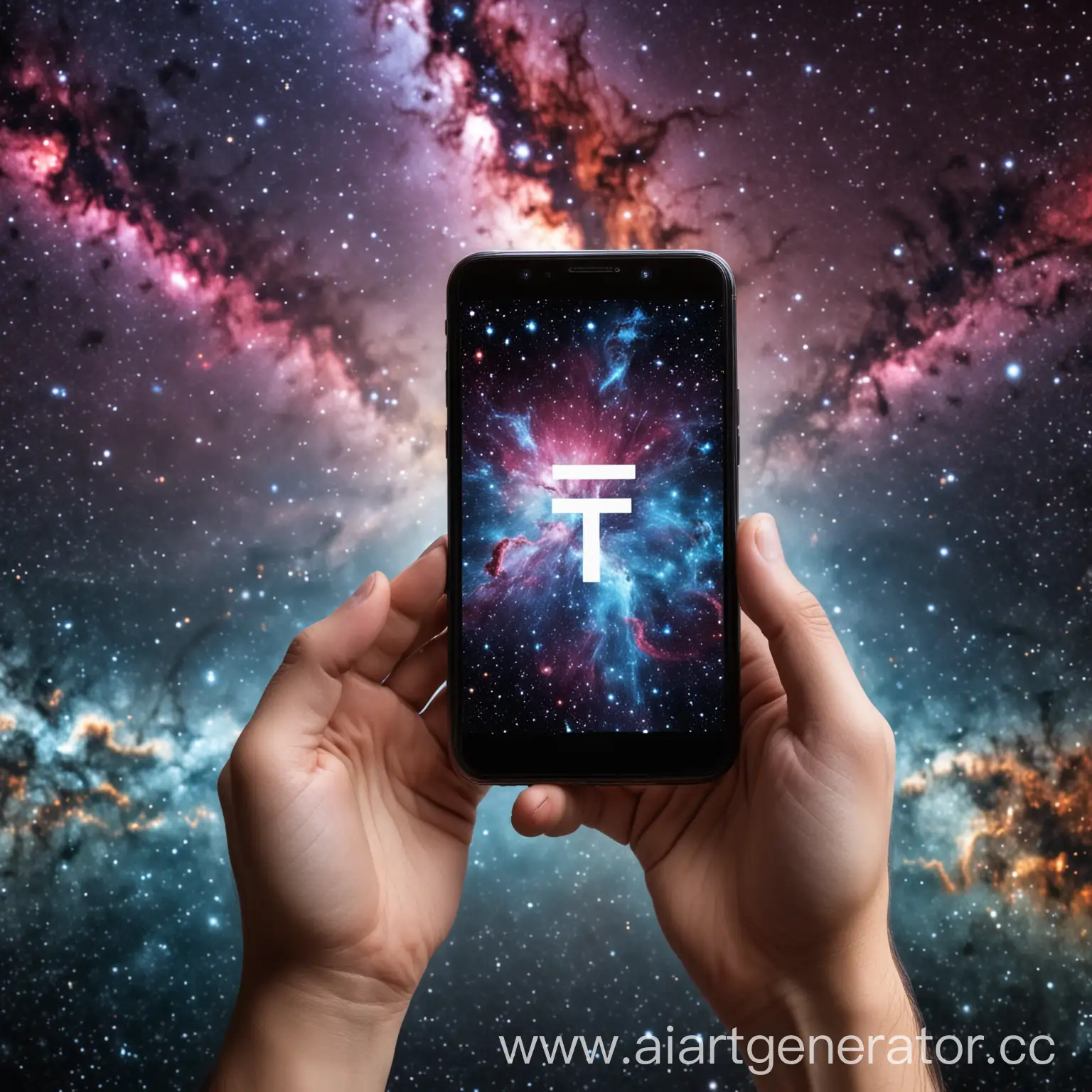 CloseUp-of-Hands-Holding-a-Smartphone-Against-a-Cosmic-Background