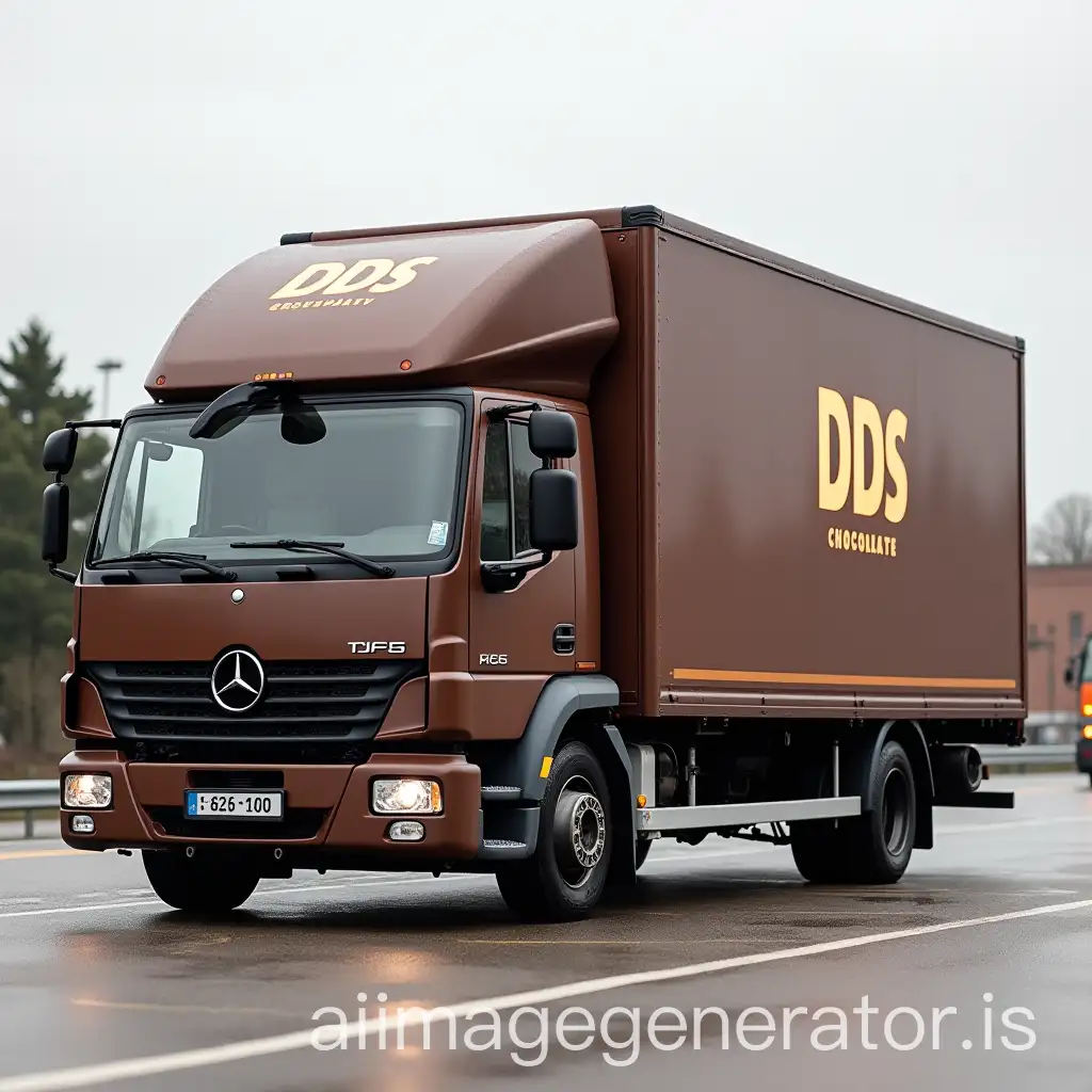 company chocolate vehicle fleet with DDS logo