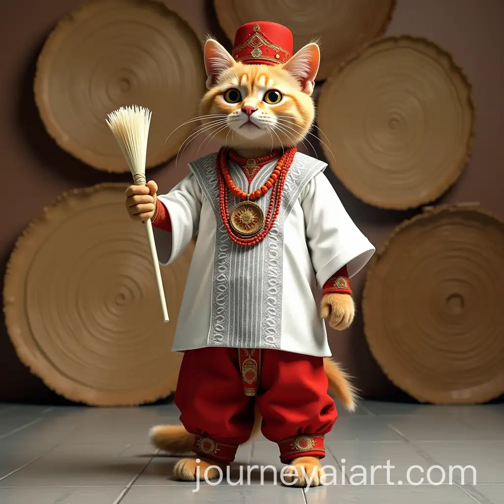 Royal-MaleAI-Image-Prompt-Expansion-Cat-in-Traditional-Igbo-Attire-with-Coral-Beads-and-Horsetail-Whisk