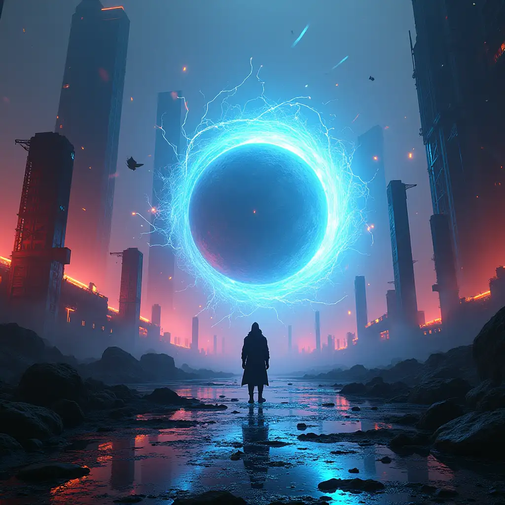 Futuristic-Cyberpunk-Cityscape-with-Temporal-Rift-and-Energy-Surge