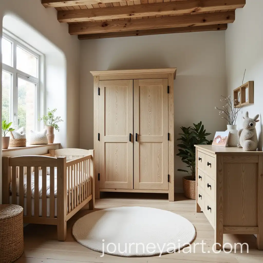 Rustic-Farmhouse-Nursery-with-Wooden-Furniture-and-Natural-Light