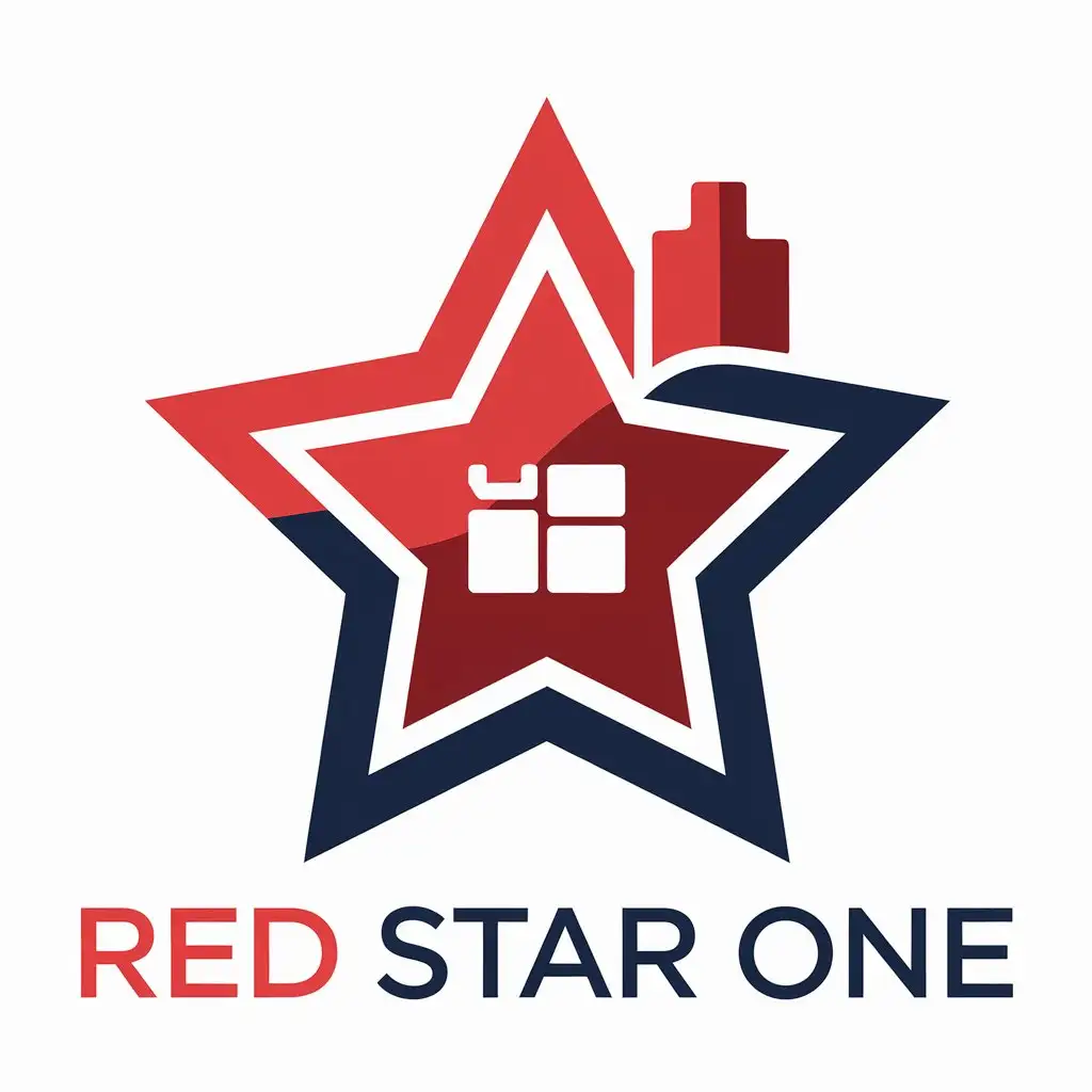 a vector logo design,with the text "red star one", main symbol:household items/star,Moderate,be used in Home Family industry,clear background