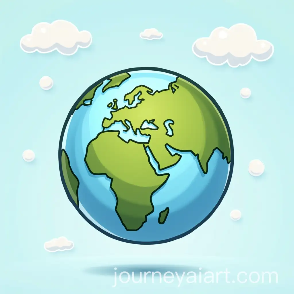 Cartoon-Globe-Illustration-with-Vibrant-Colors