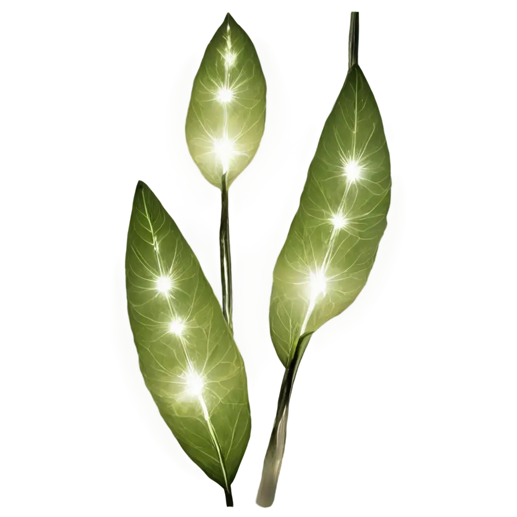 Futuristic-Lights-with-CrystalLike-Leaves-PNG-Image-HighQuality-Digital-Artwork-for-Web-and-Design