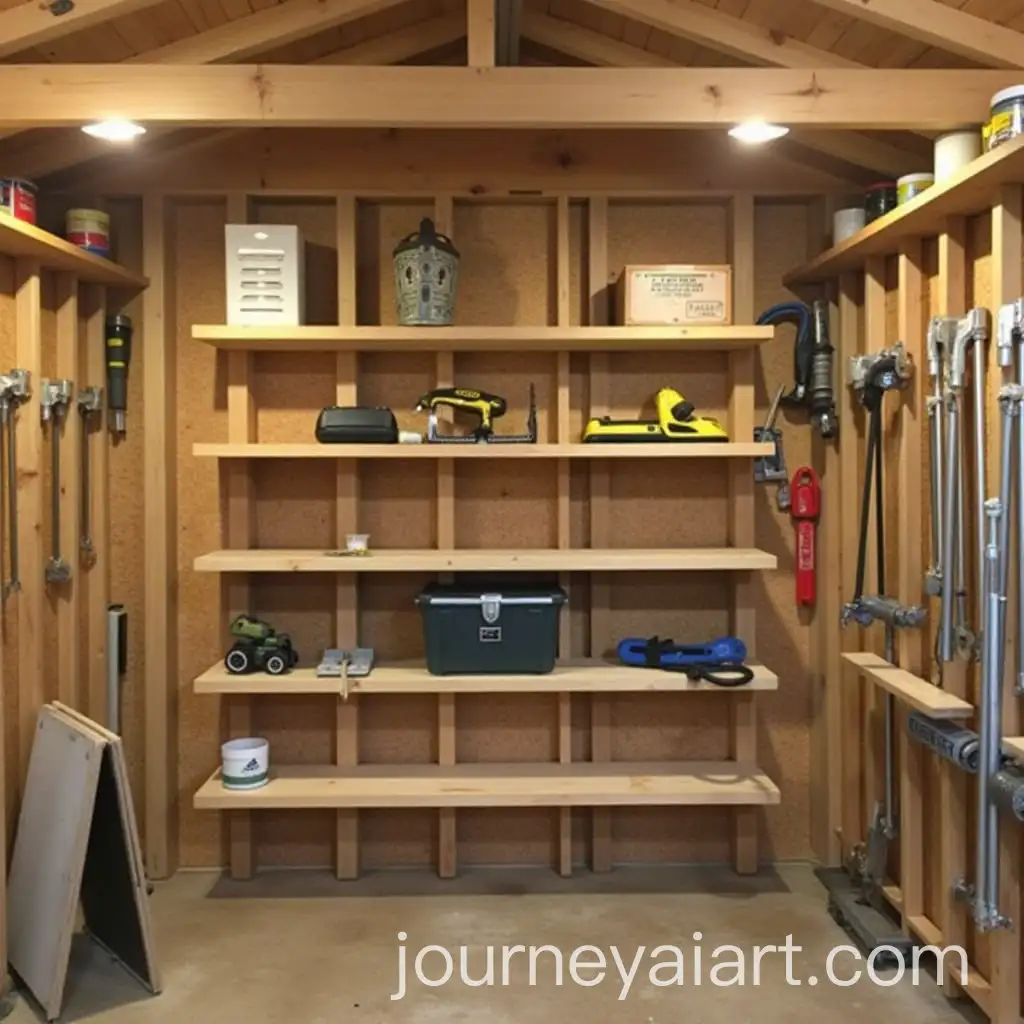 DIY-Wooden-Shelves-for-Tool-Shed-Construction