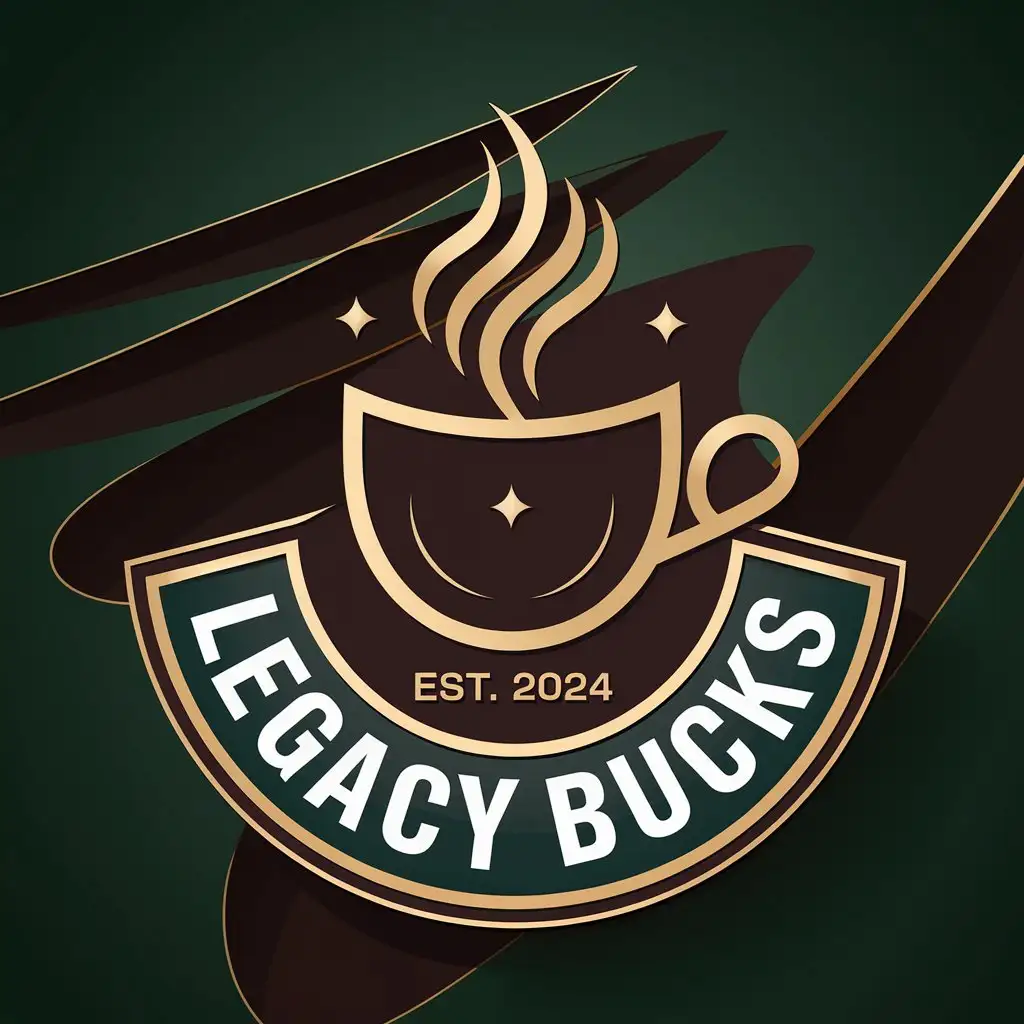 LOGO Design for LEGACY bucks Luxurious Circular Coffee Brand in Deep Green and Gold