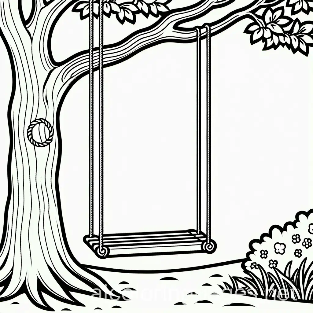 Tree-Swing-Coloring-Page-for-Kids-with-Simple-Line-Art-and-Ample-White-Space