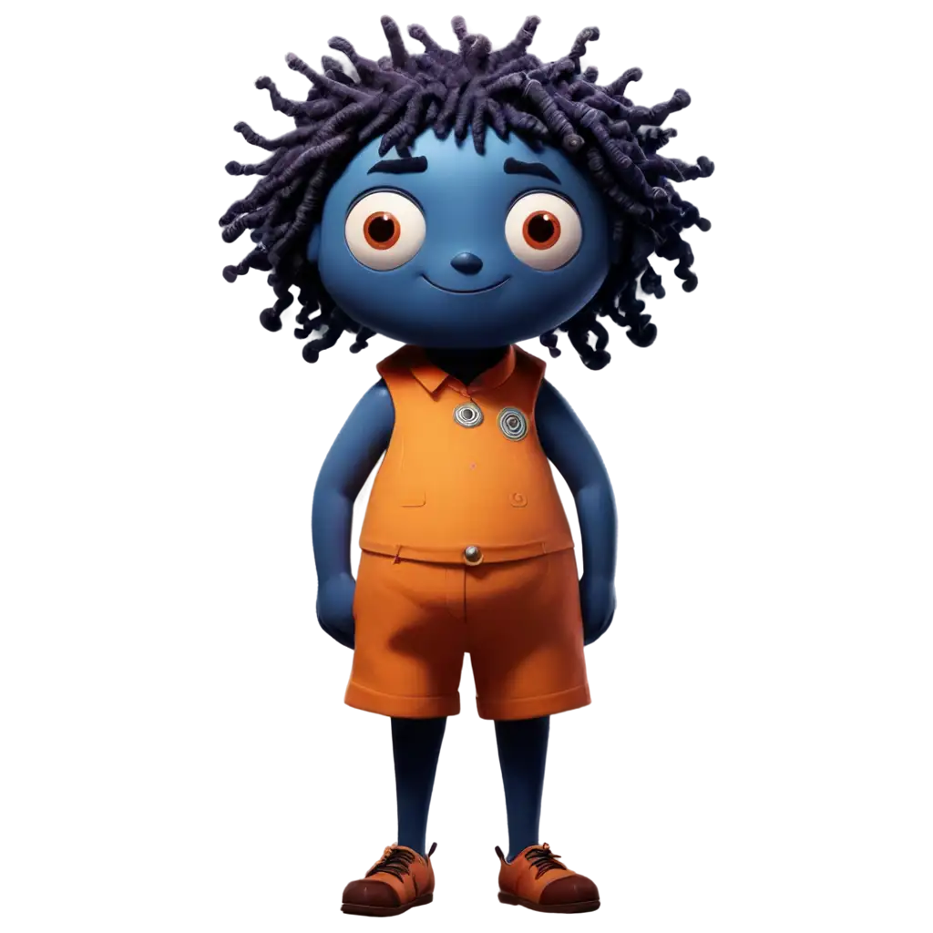 Dark-Blue-Cartoonish-Character-PNG-with-Yellow-and-Purple-Spiral-Sticker-on-Tummy