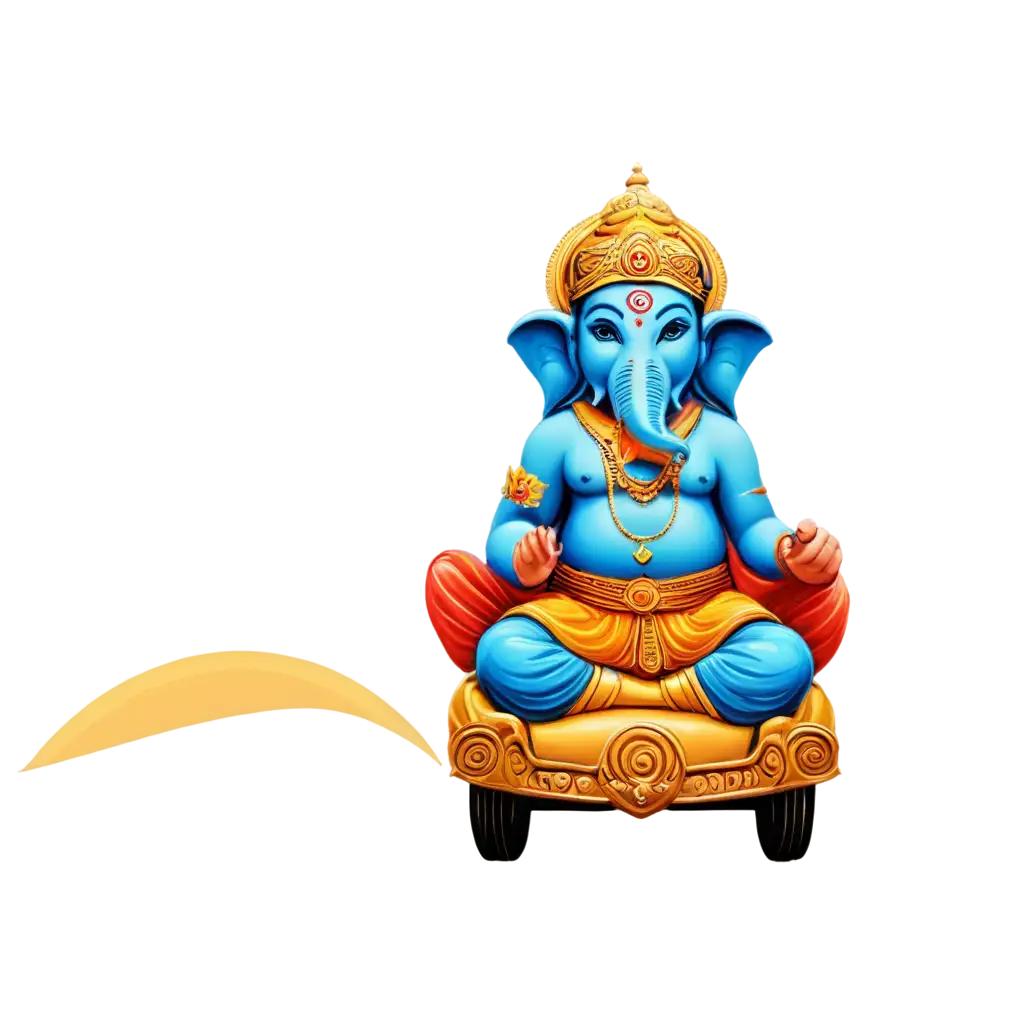 Ganesha-Car-Drive-PNG-Image-on-Highway-Blue-Sky-and-Hills-Background