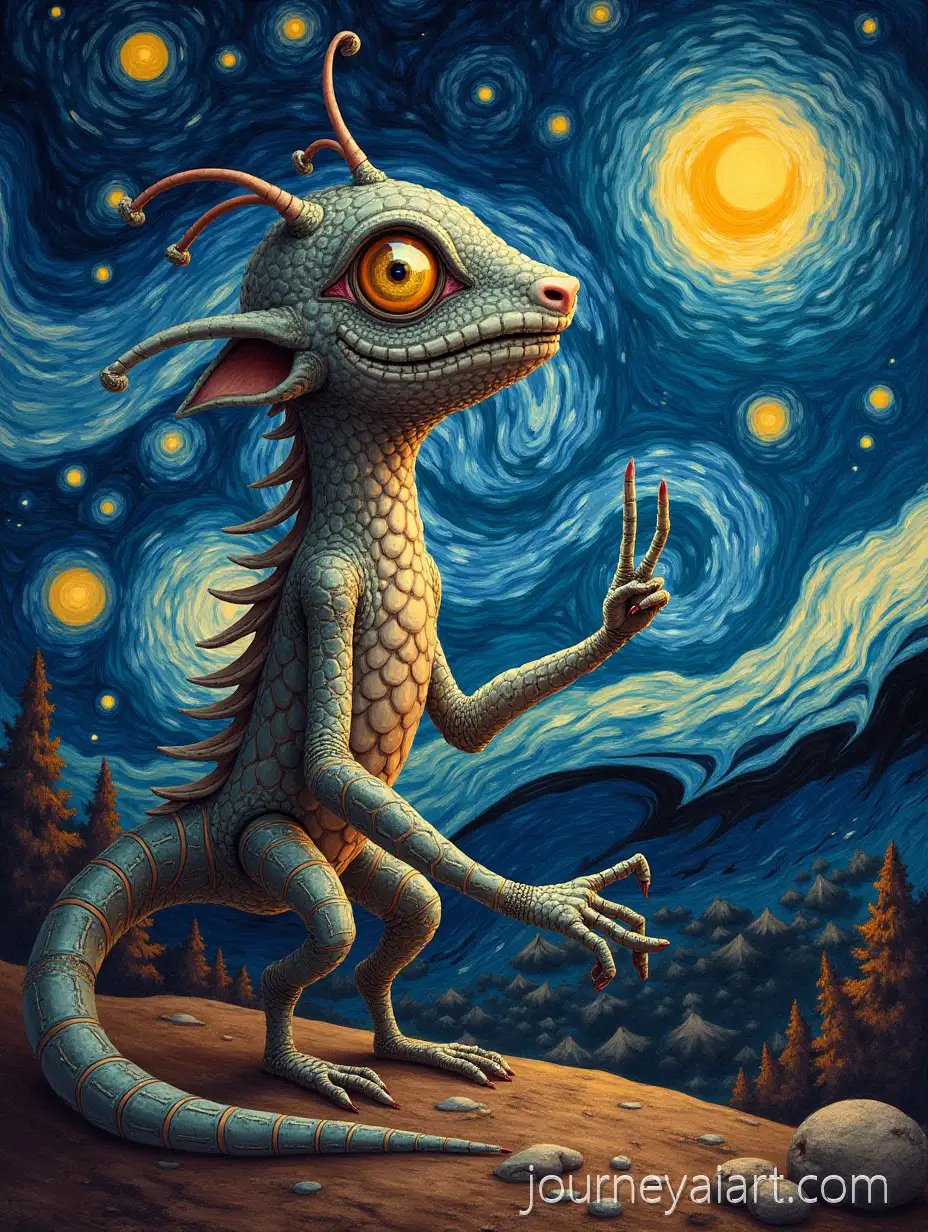 Surreal-Cosmic-Dreamscape-with-Fantastical-Creature-and-Van-Gogh-Inspired-Sky