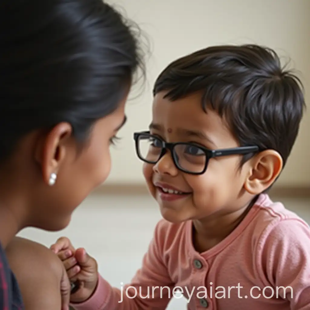 Indian-Parents-Teaching-Child-the-Importance-of-Eyes-and-Spectacles