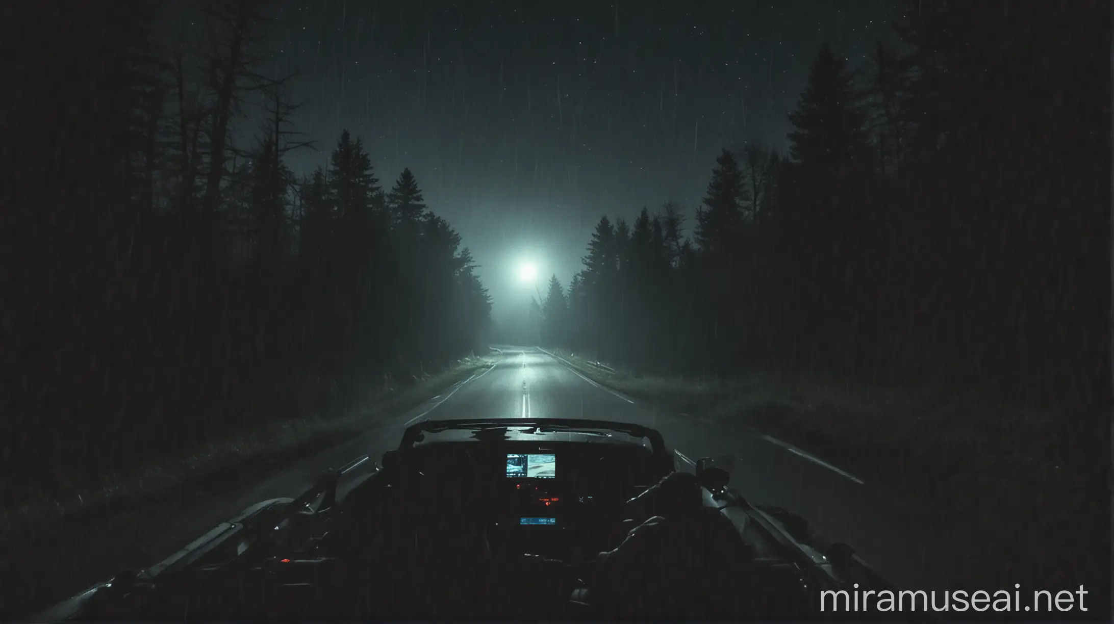 Eerie Night Drive Through Haunted Forest