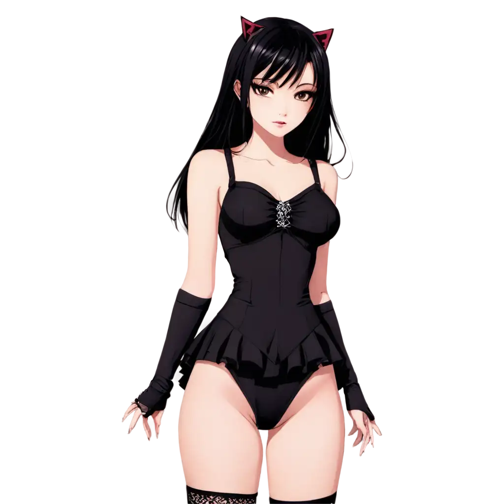 Anime-Goth-Big-Boob-Girl-in-Black-Dress-PNG-Image-Dark-Fantasy-Artwork-for-Online-Creators