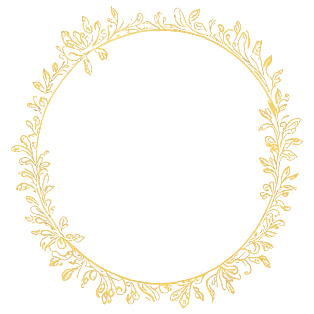 Circular-Golden-Floral-Frame-Edge-PNG-Elegant-Design-Element-for-Digital-Artwork