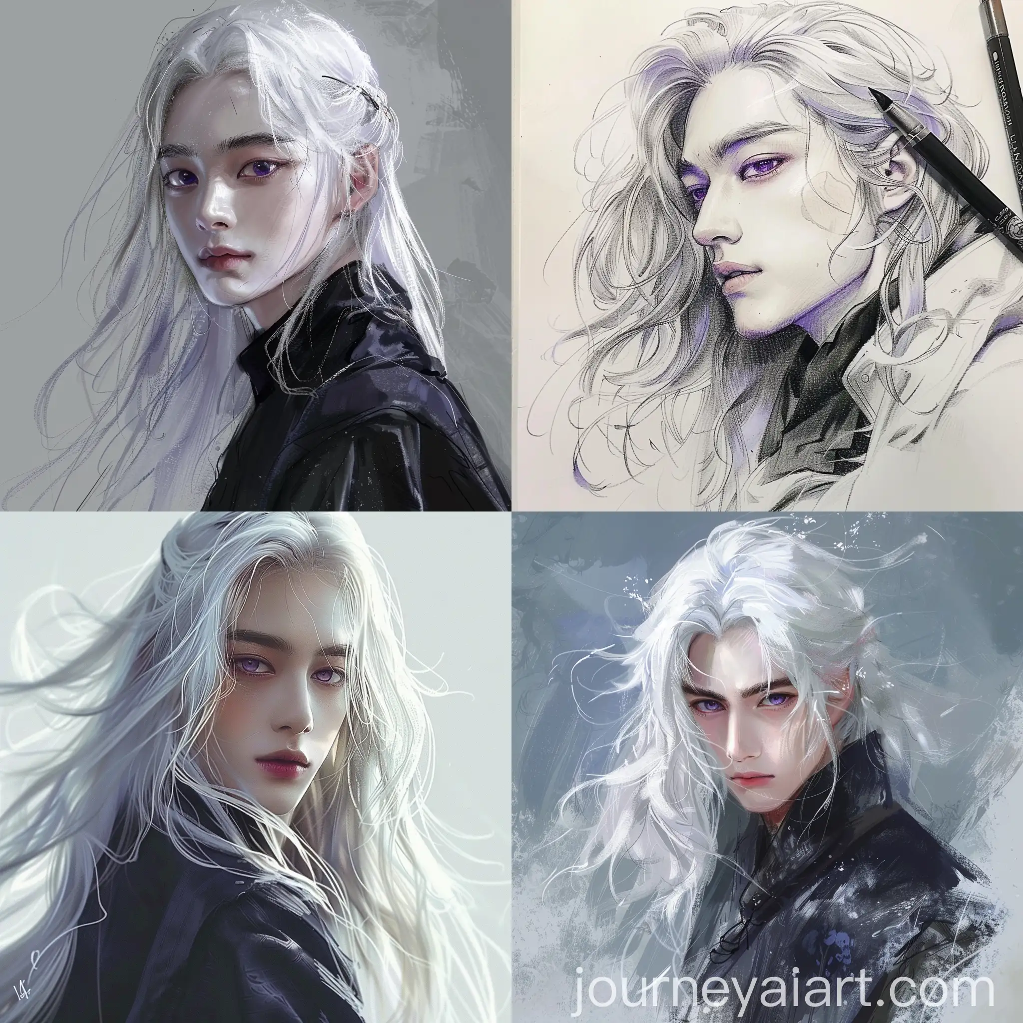 Dark-Fantasy-Teenage-Boy-with-Long-Hair-White-Hair-and-Purple-Eyes-in-Jon-Snow-Style-Clothing