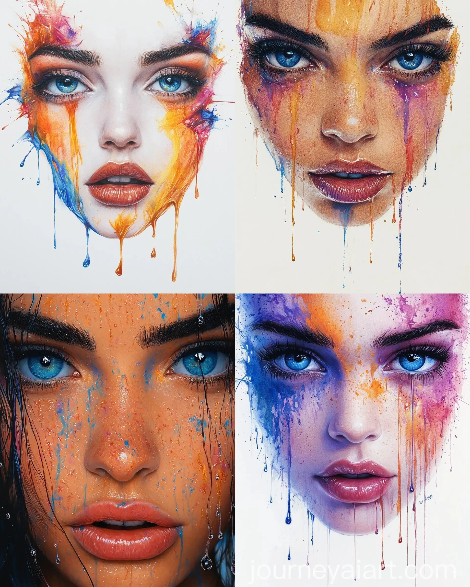 Portrait-of-a-Beautiful-Woman-with-Splashed-Paint