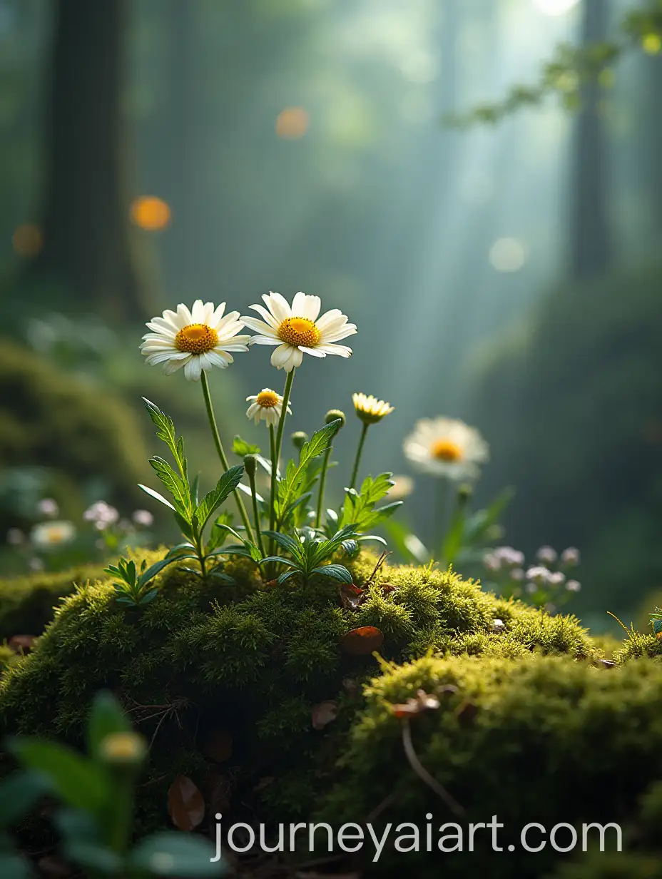 Ethereal-Flowers-and-Moss-in-Mystical-Forest-Scene