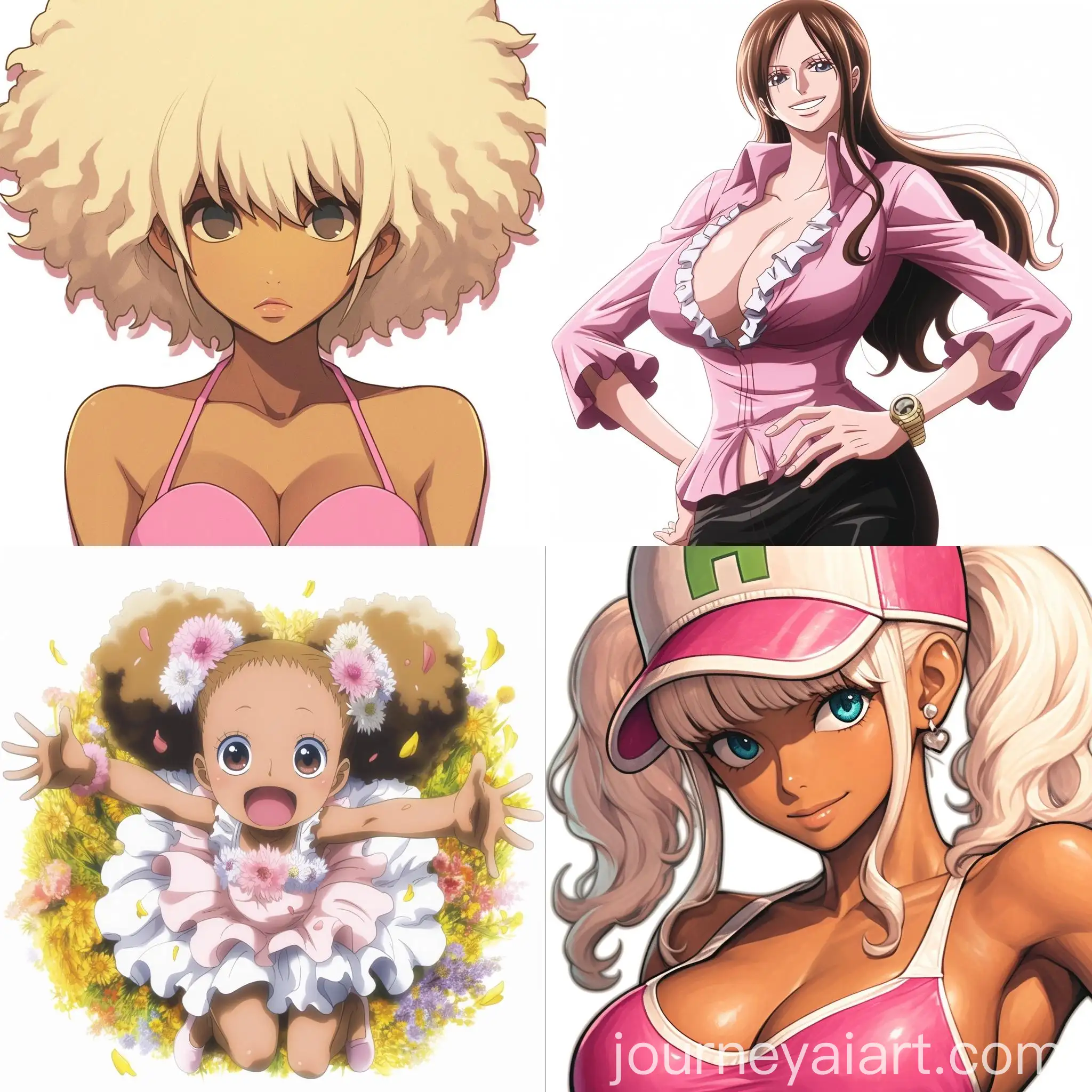 Anime-Character-with-Curly-Hair-in-Pink-Clothes-on-White-Background