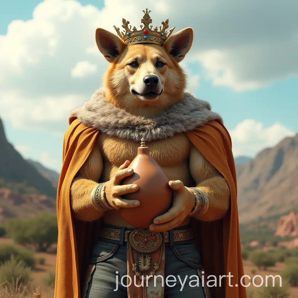 Giant-Muscular-King-Animal-with-Caramel-Dog-Head-in-Gaucho-Attire