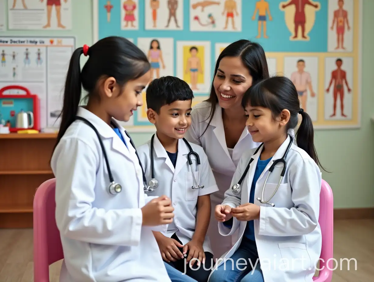 Indian-Children-RolePlaying-as-Doctors-in-a-Bright-Classroom-withAI-Image-Prompt-Expansion-Educational-Tools