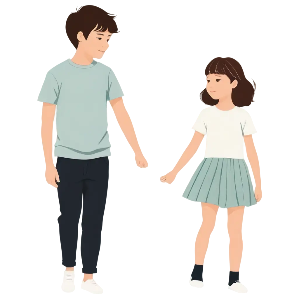 Minimalist-Drawing-of-a-Little-Boy-and-Girl-in-PNG-Format