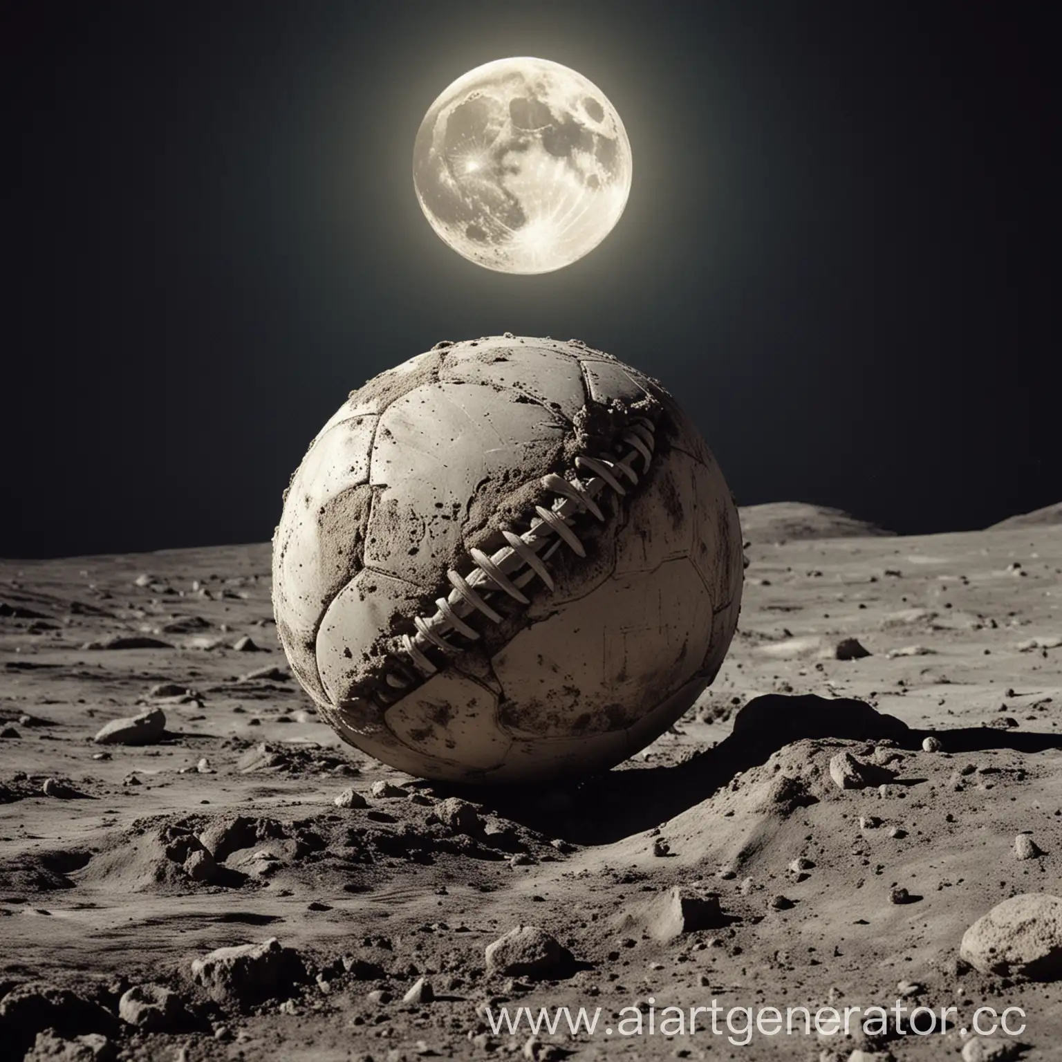 Football-Ball-on-the-Moon