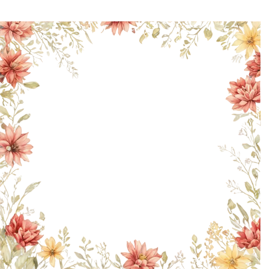 Delicate-Floral-Frame-PNG-in-Vintage-Watercolor-Style-Perfect-for-Elegant-Design-Projects