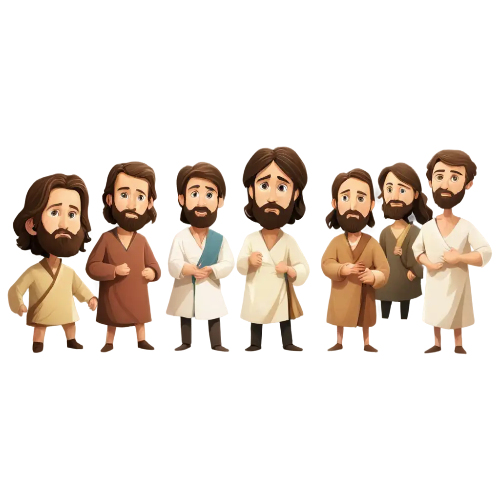 HighQuality-PNG-Image-of-Jesus-and-Apostles-Cartoon-Enhancing-Clarity-and-Detail