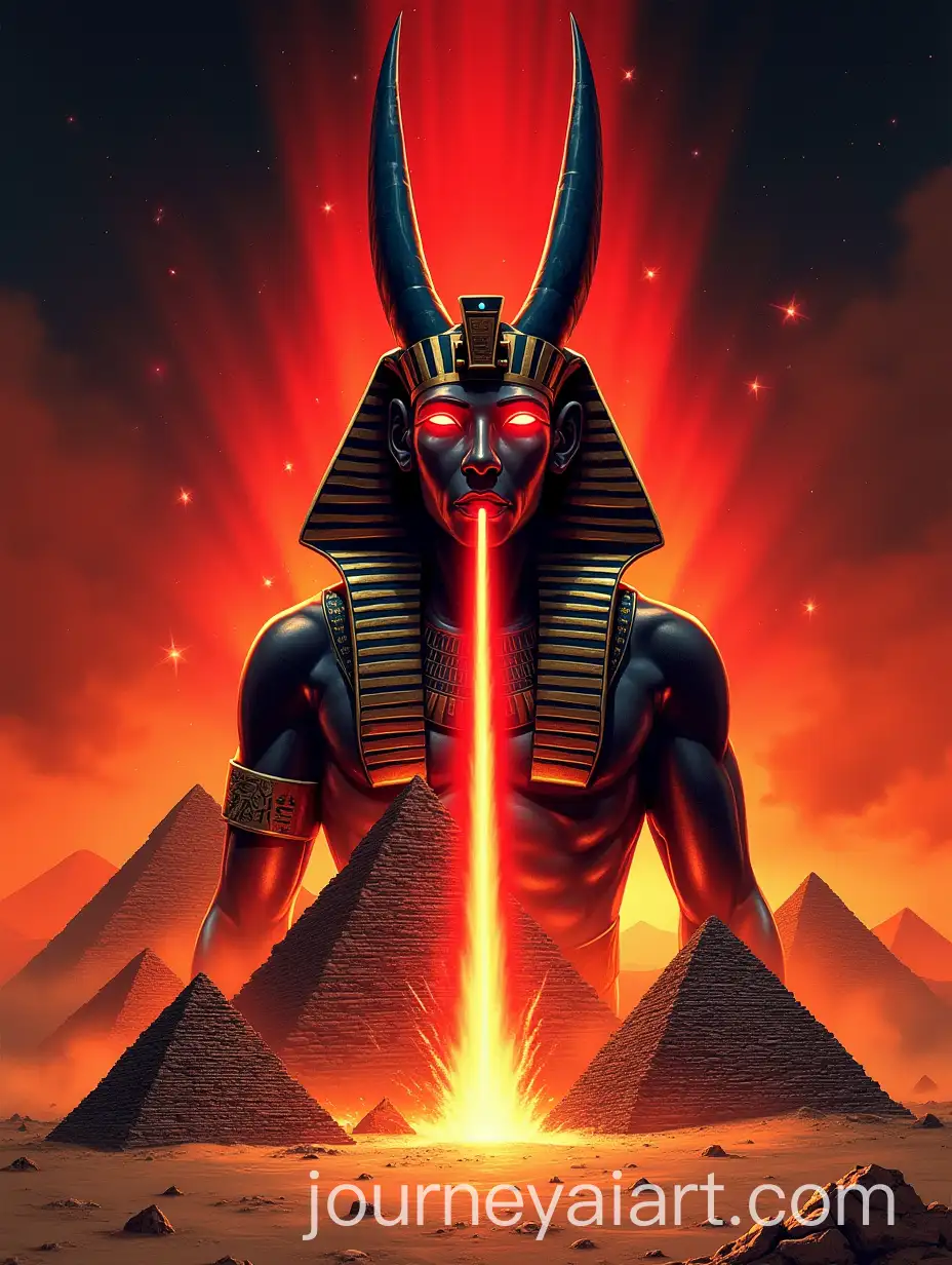 Anubis-Shooting-Red-Lasers-from-His-Eyes-into-Pyramids-with-Egyptian-Hieroglyphs-and-Scarabs