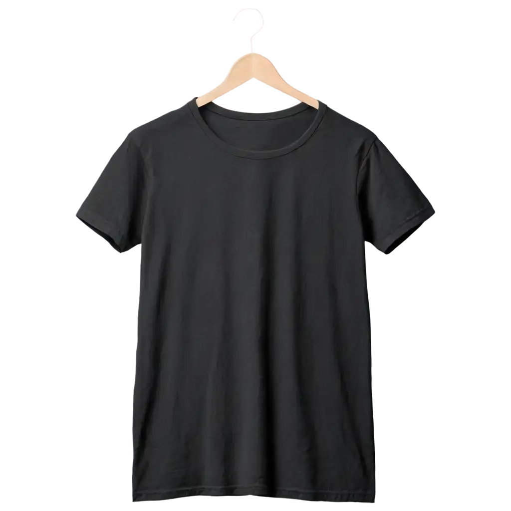 HighQuality-Black-TShirt-with-Hanger-PNG-Image-Ideal-for-Fashion-Blogs-and-Online-Stores