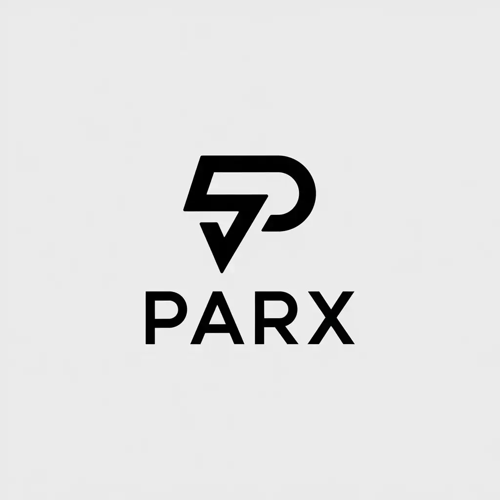 LOGO Design for ParX Minimalistic Vector Style for Technology Industry with Clear Background