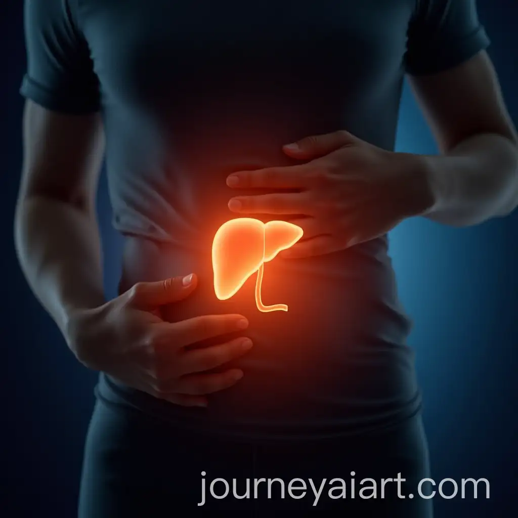 Person-Holding-Upper-Abdomen-with-Glowing-Liver-Symbol