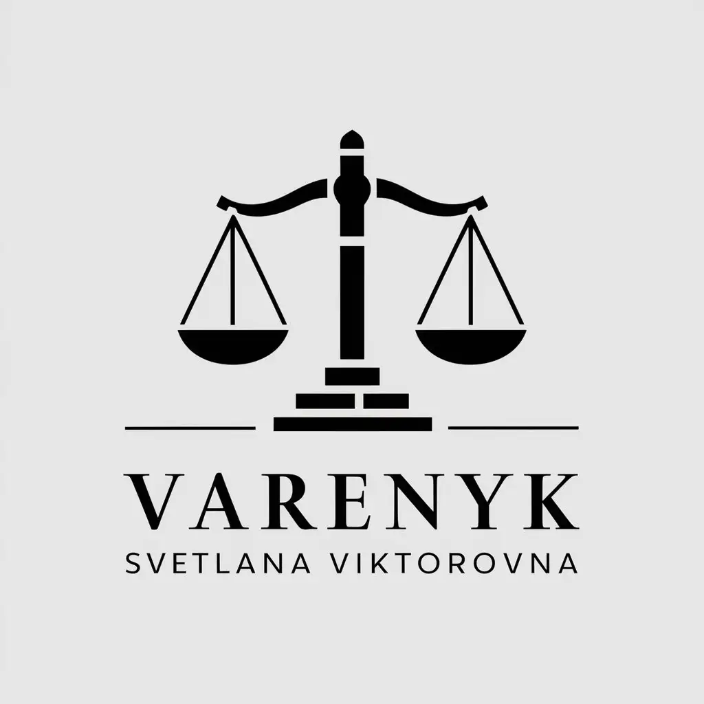 LOGO-Design-for-Lawyer-Varenyk-Svetlana-Viktorovna-Scales-of-Justice-Symbol-in-Moderate-Vector-Style-for-Legal-Industry