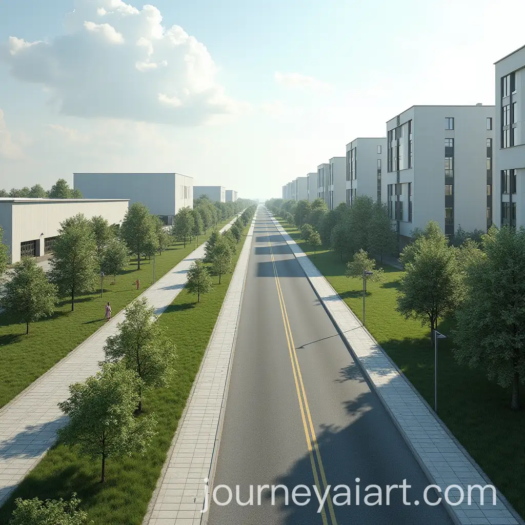Urban-Industrial-Park-with-Pedestrian-Pathways-and-Residential-Buildings