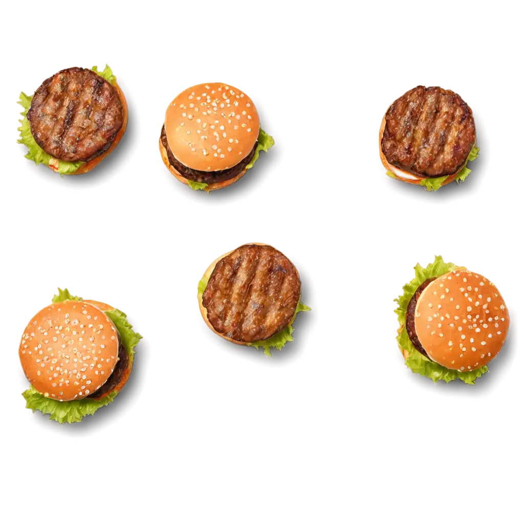 Top-View-Mini-Burgers-on-Black-Plate-PNG-Image-HighQuality-Food-Photography