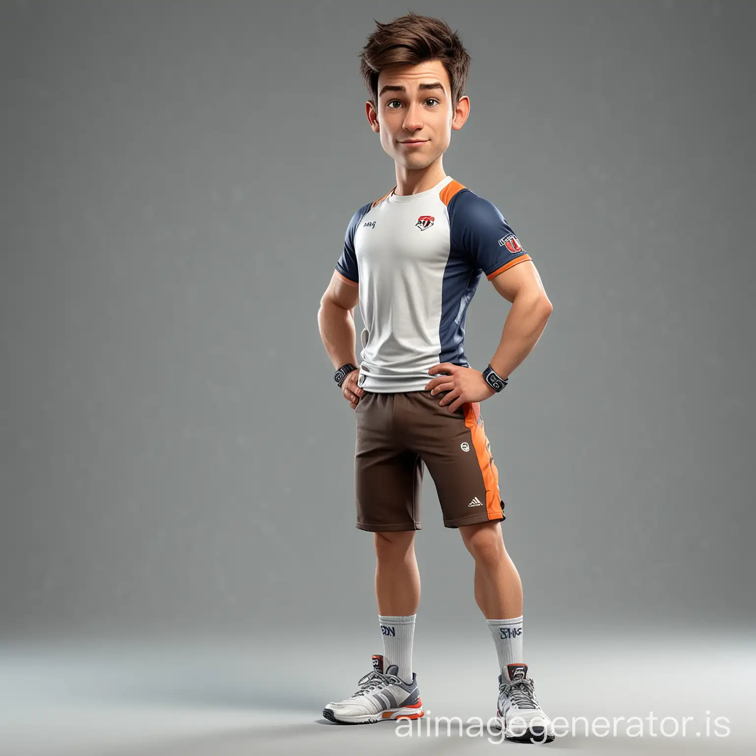 Hyper-Realistic-Caricature-of-a-Cute-20YearOld-Man-in-Sport-Outfit