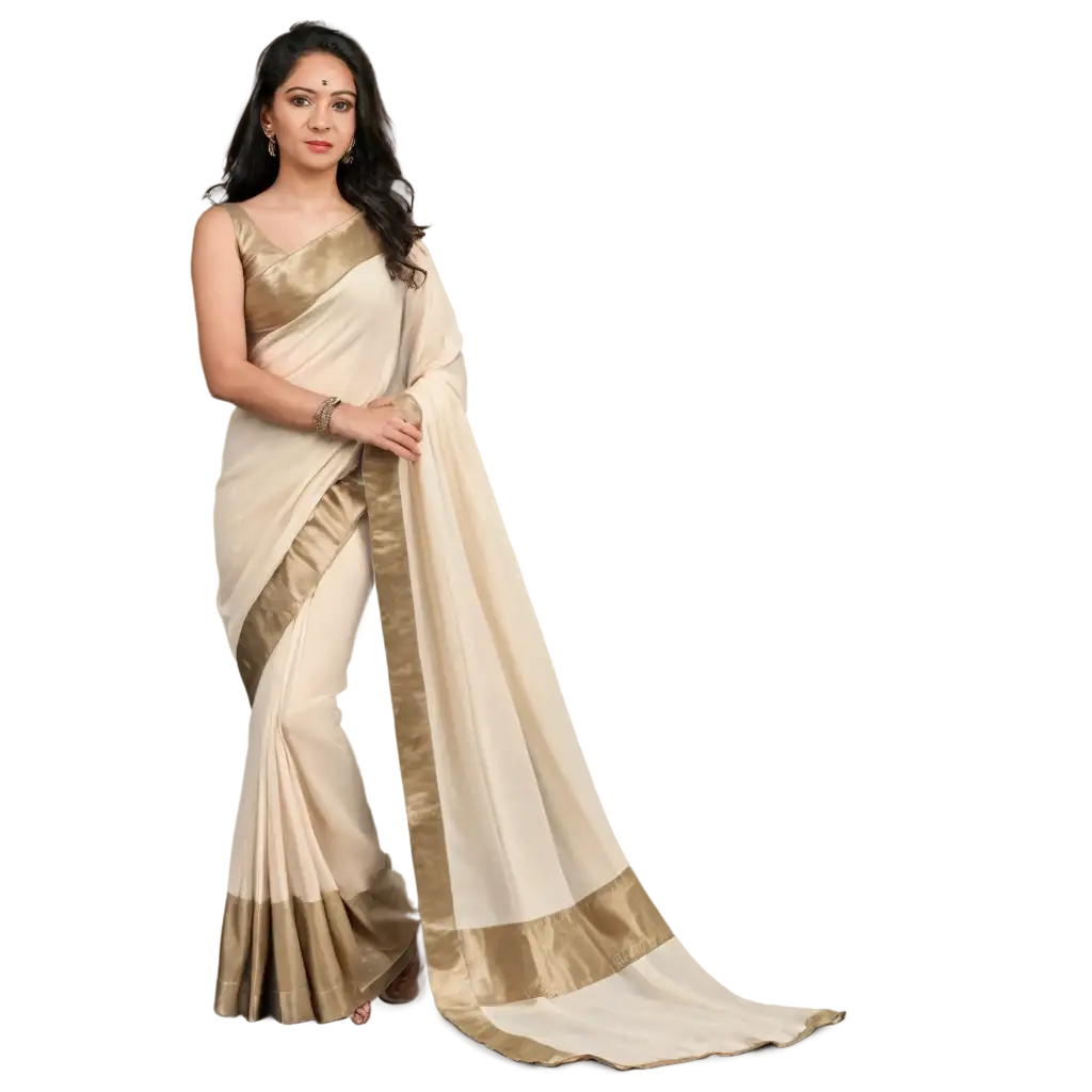 Indian-Girl-in-Simple-Saree-PNG-HighQuality-and-Transparent-Image-for-Versatile-Use