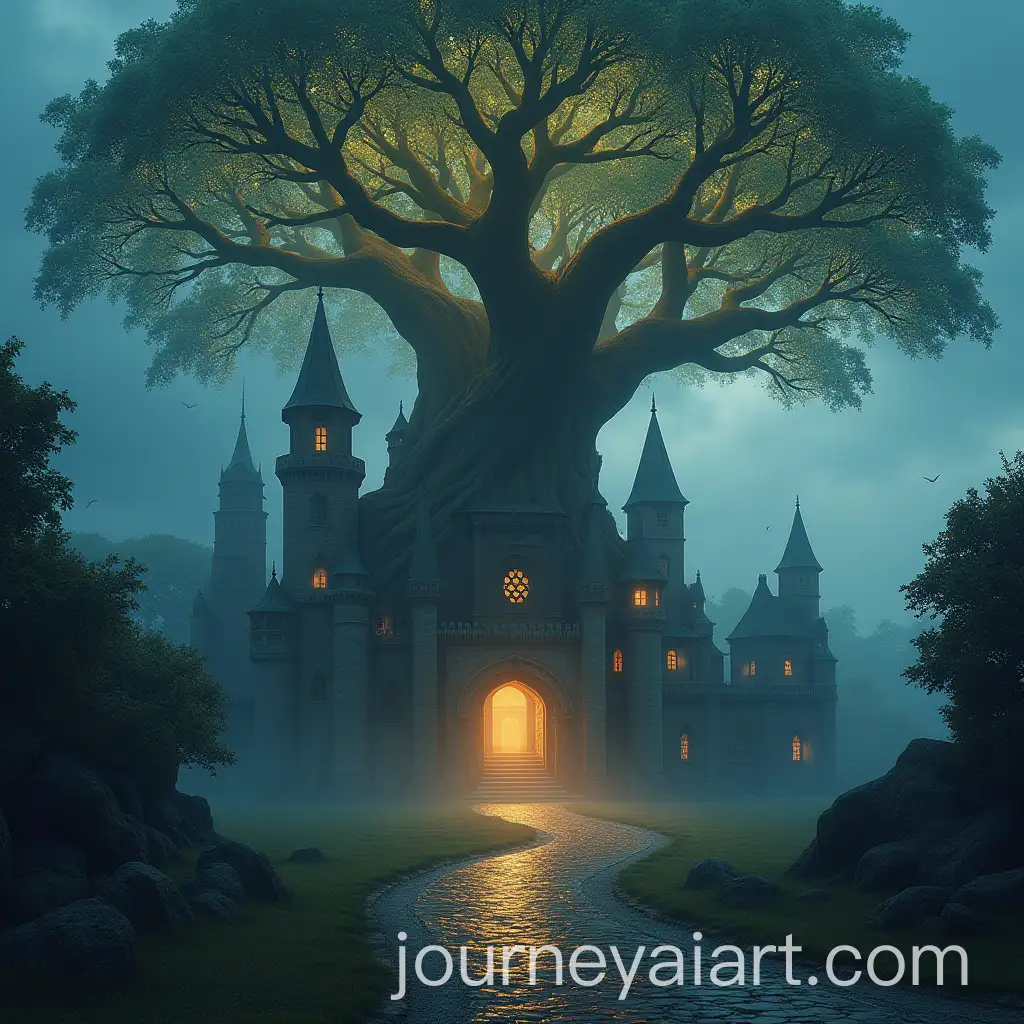 Medieval-Fantasy-Capital-City-with-Glowing-Massive-Tree