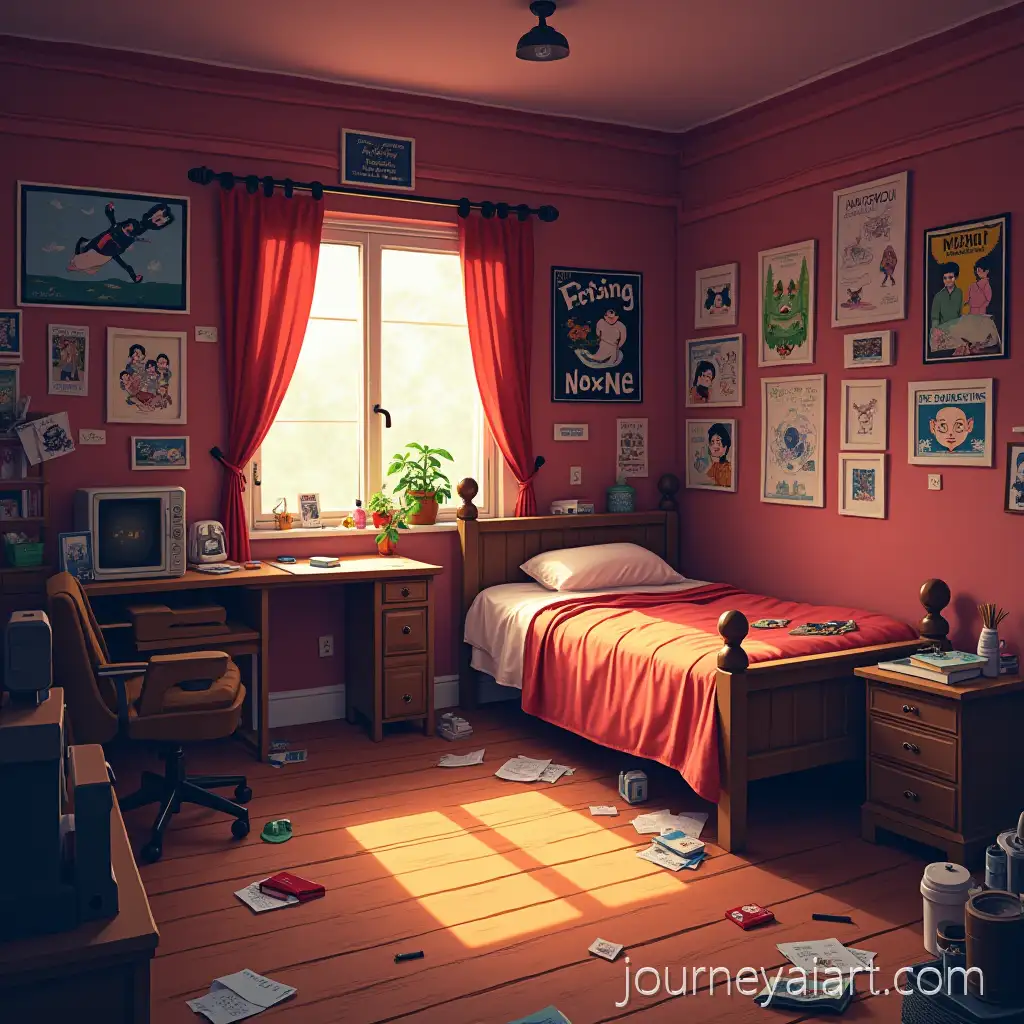 Cozy-and-MessAI-Art-Prompt-Expansiony-Bedroom-in-Pixel-Anime-Art-Style-with-Red-Wallpaper-and-Wooden-Floor