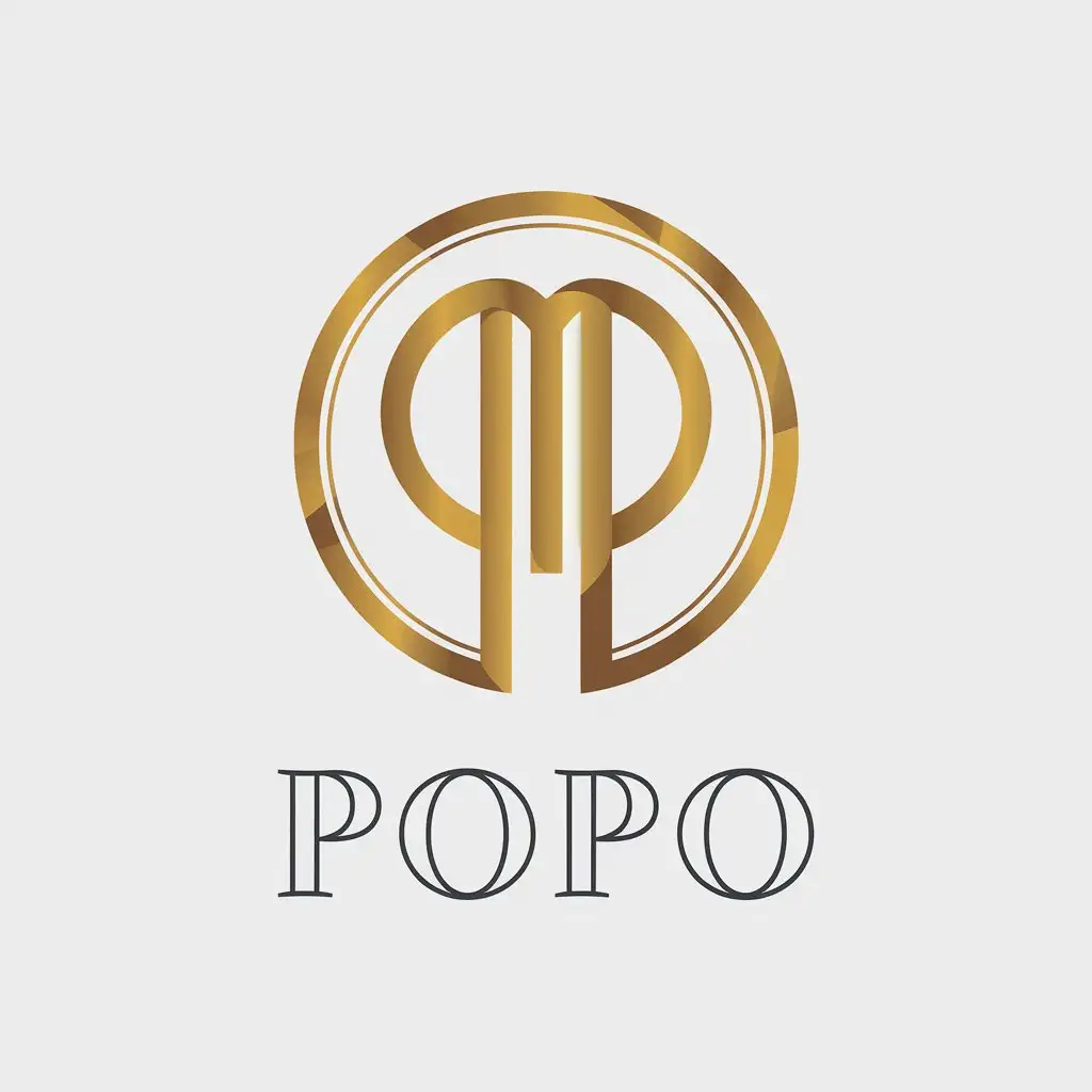 LOGO Design for Popo Minimalistic White and Gold Luxury Clothing Brand Logo for Retail Industry