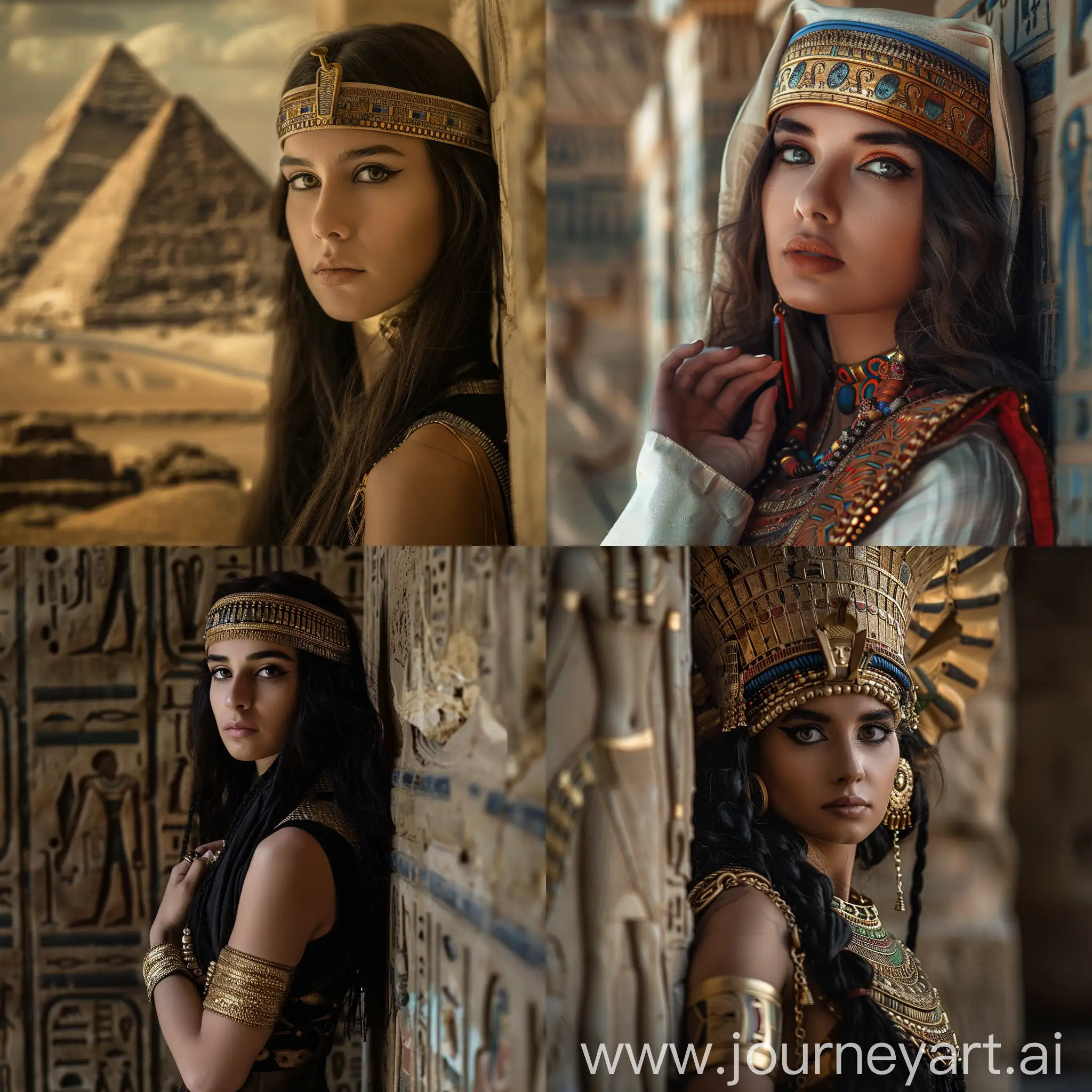 Ancient-Egyptian-Style-Portrait-of-a-Beautiful-Woman-in-Pyramids