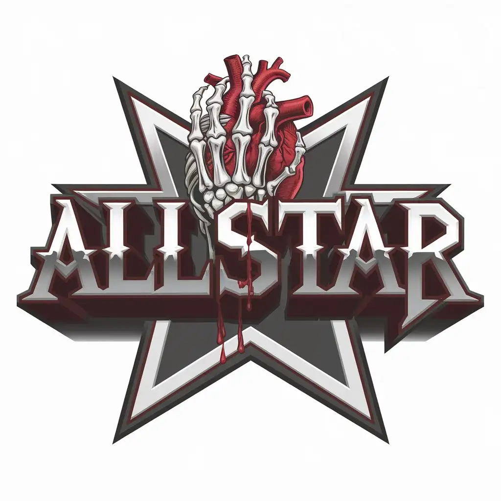 LOGO Design for Allstar Horror Theme 3D Font with Moderate Style and Clear Background