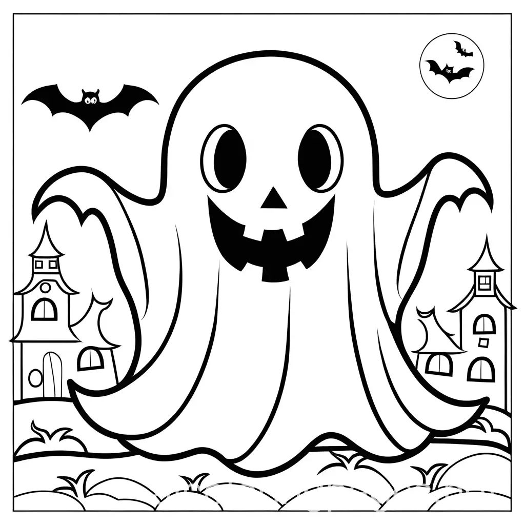 Bold-and-Easy-Halloween-Coloring-Page-for-Kids-with-Cute-Ghost