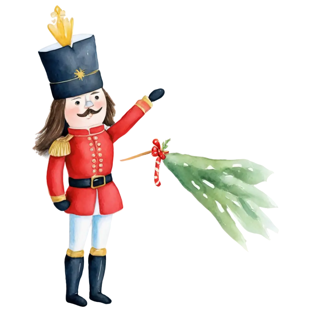 Watercolor-Nutcracker-PNG-Capturing-the-Christmas-Spirit-in-High-Quality